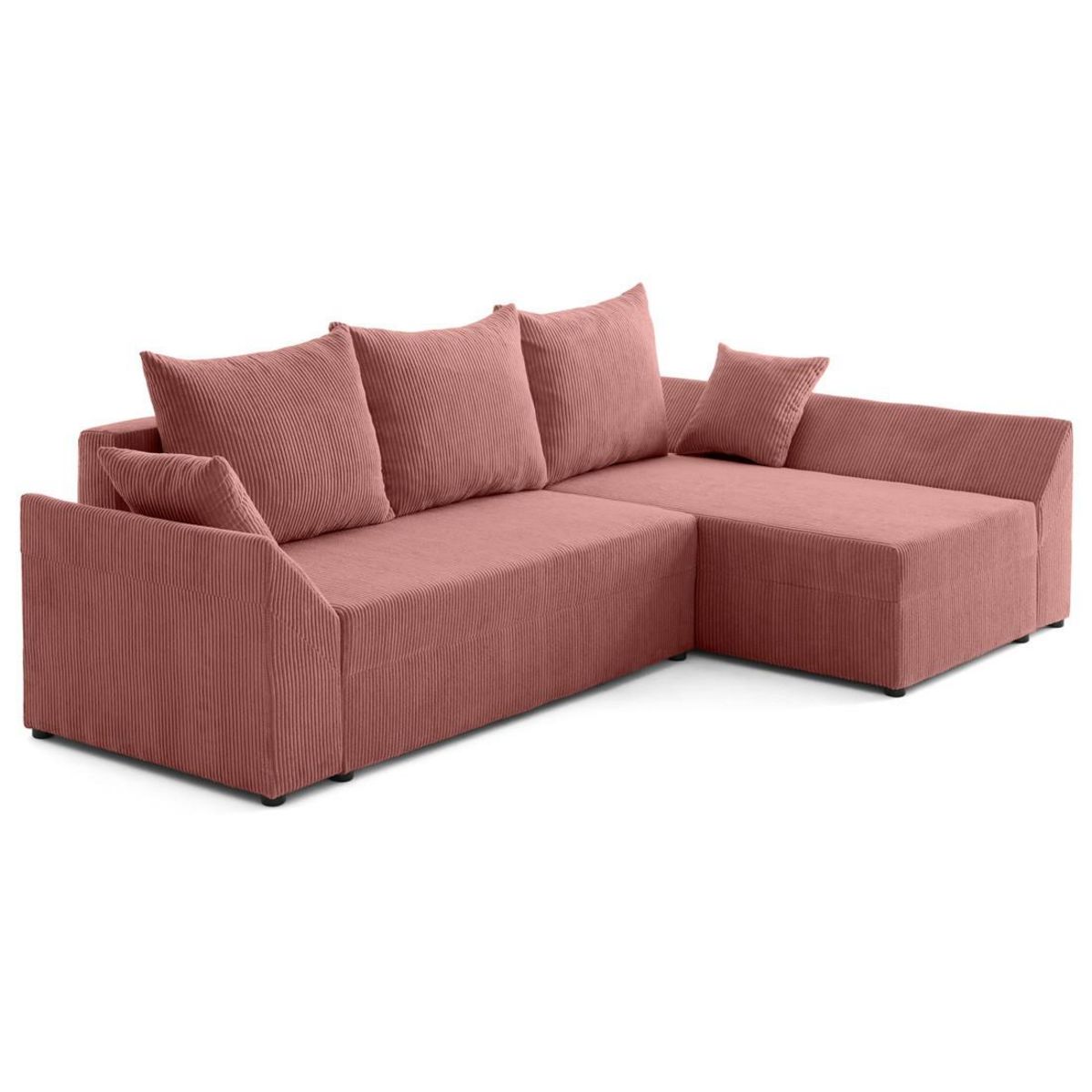 BEST MOBILIER Mike - canapé d'angle réversible - 4 places - convertible avec coffre - en velours côtelé