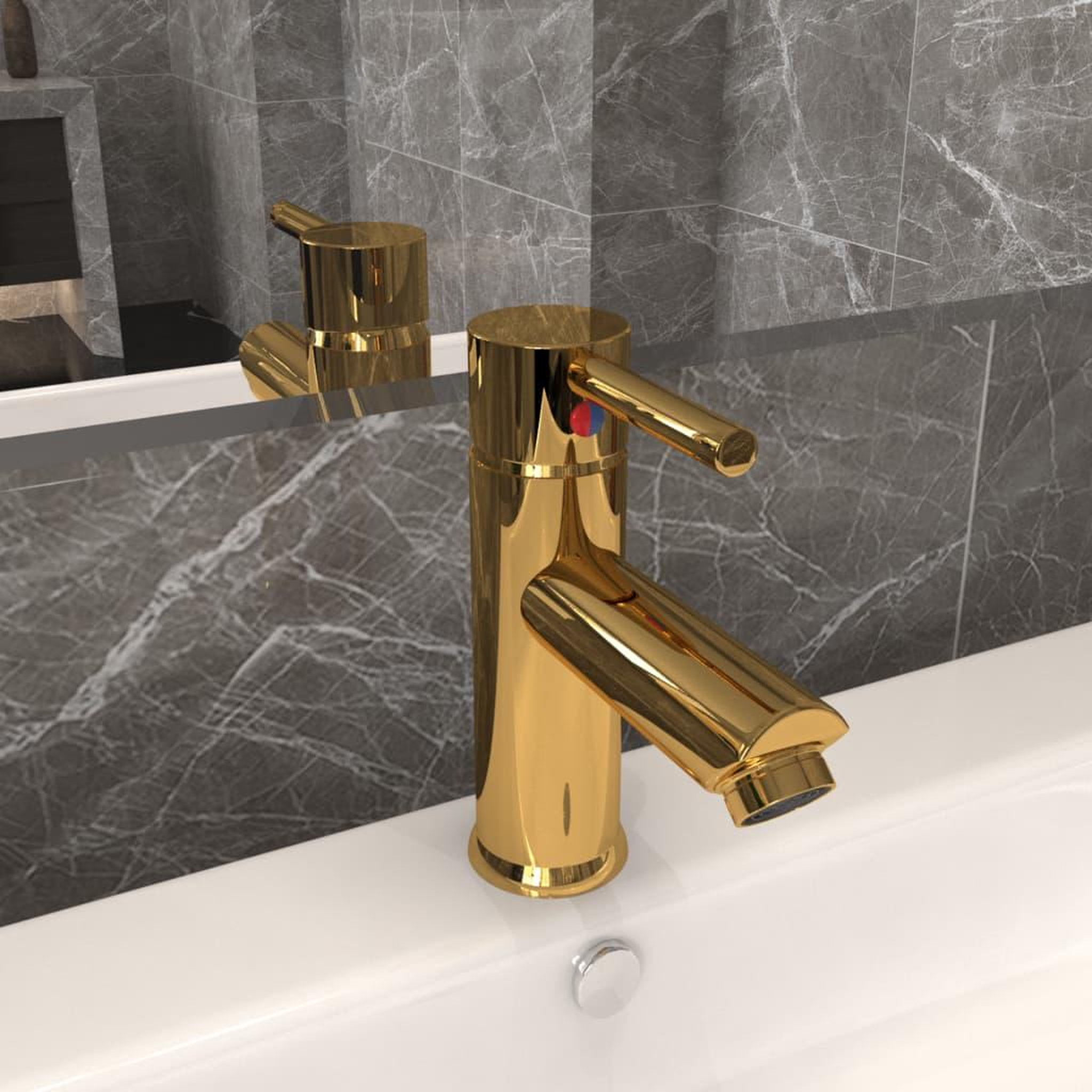 VIDAXL Robinet de lavabo de salle de bain Dore 130x176 mm