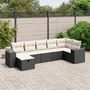 Voir la diapositive 1 : VIDAXL Salon de jardin 7 pcs avec coussins noir resine tressee