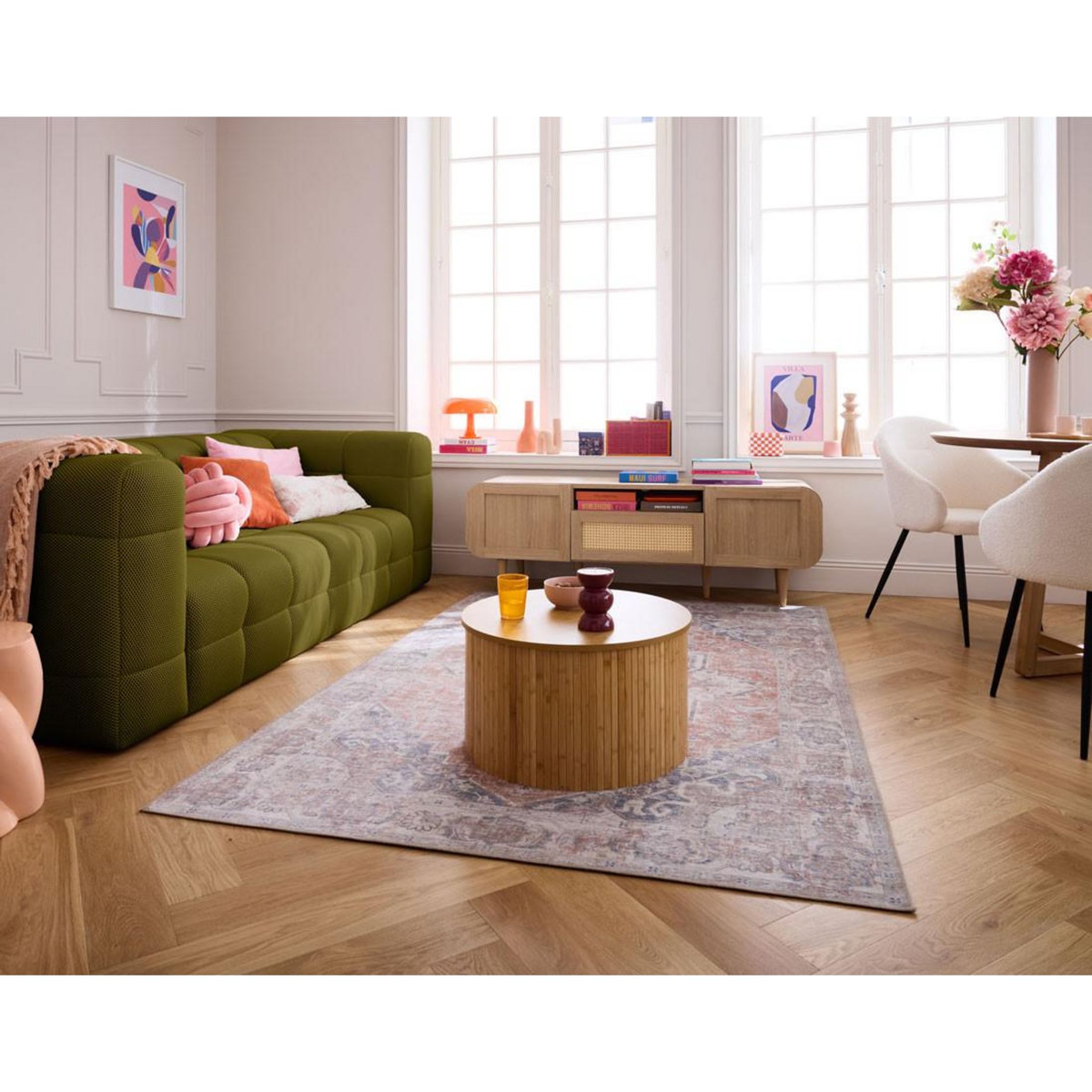 LISA DESIGN Suzano - canapé 3 places - en tissu mailles 3d