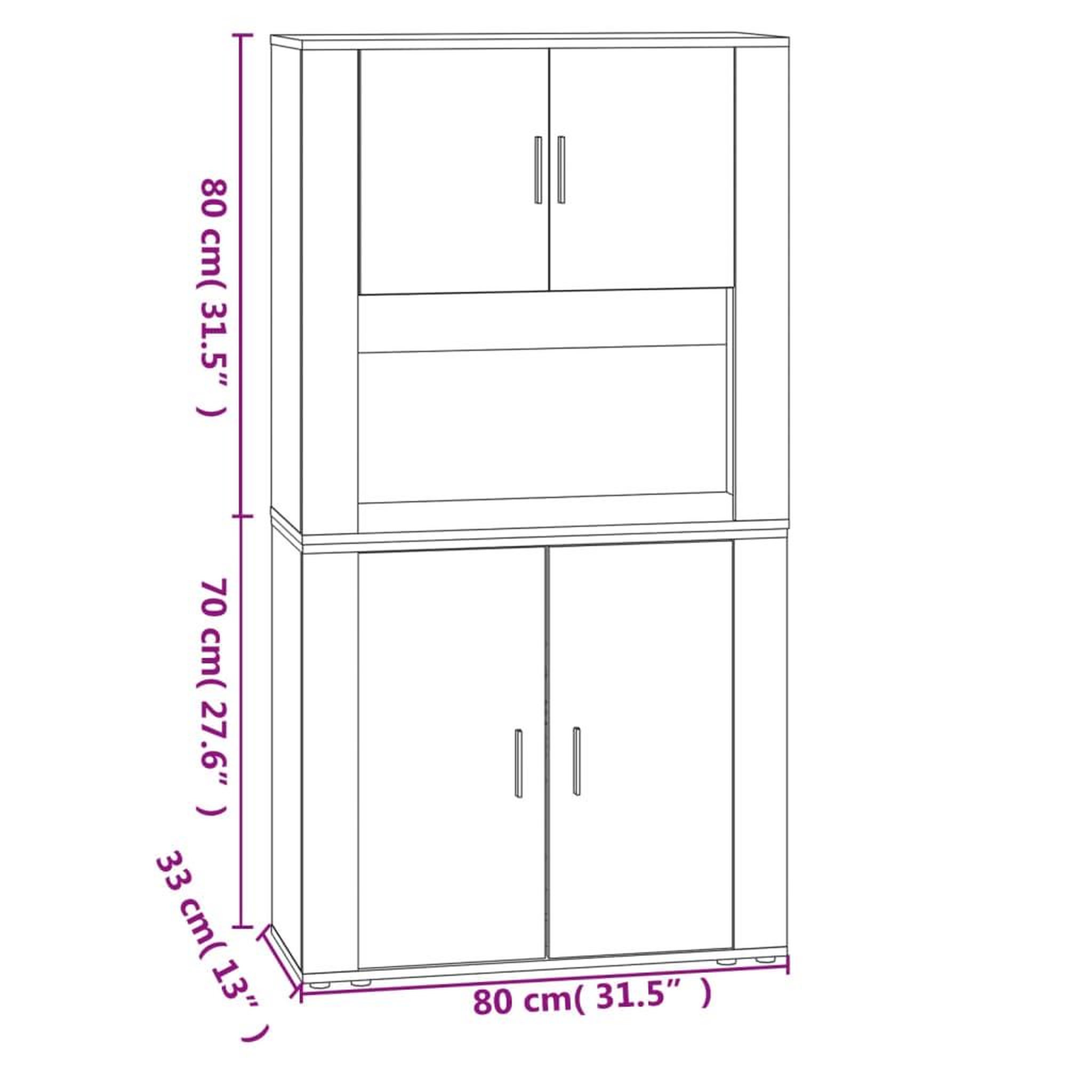 Voir la diapositive 6 : VIDAXL Buffet haut Blanc Bois d'ingenierie
