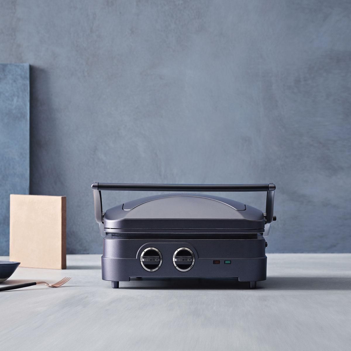 Cuisinart Grille-viande GR47BE Elite plancha grill bleu nuit