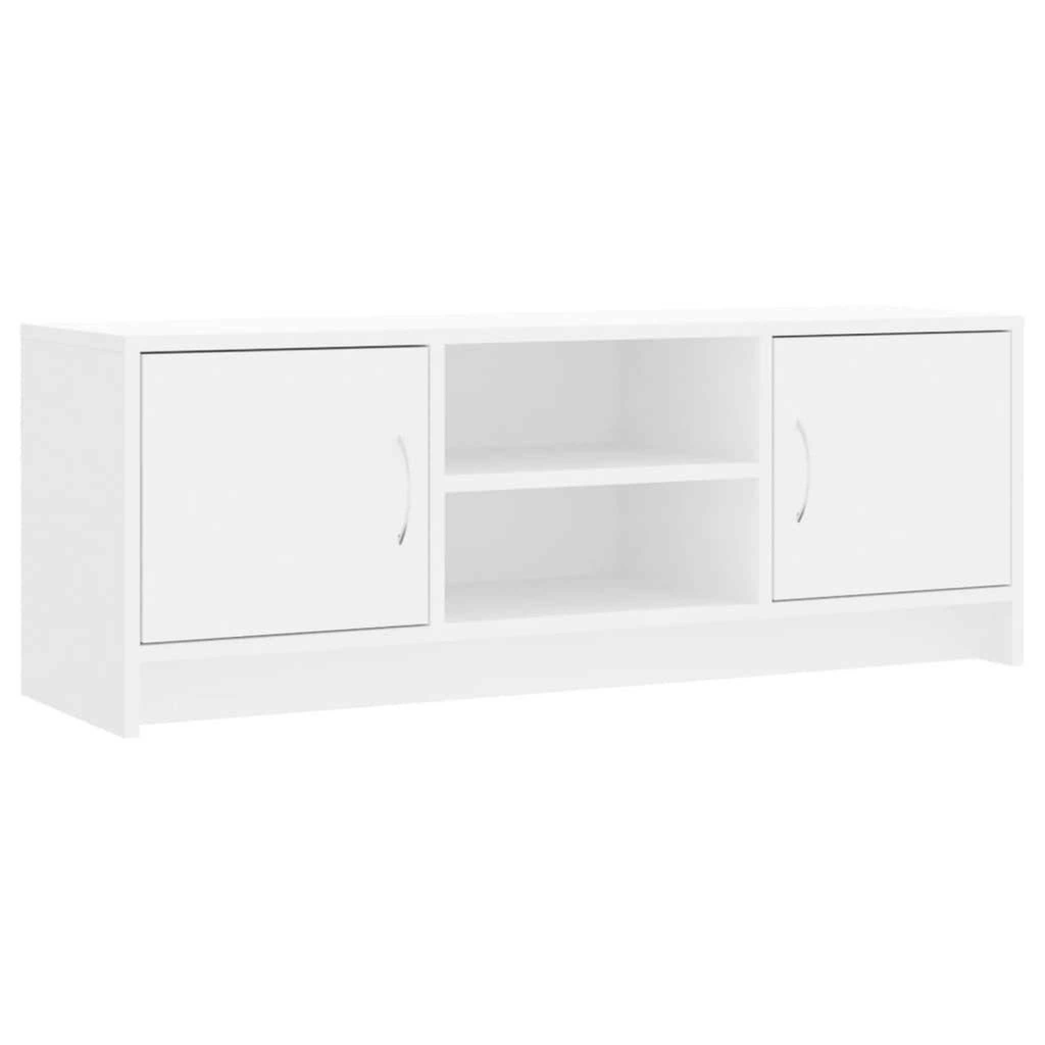 Voir la diapositive 2 : VIDAXL Meuble TV blanc 102x30x37,5 cm bois d'ingenierie