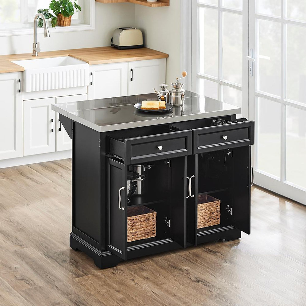 SOBUY SoBuy - Îlot De Cuisine à deux tiroirs - Classique - FKW71-II