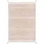 Lorena Canals Tapis coton rose clair texturé avec finition pompons M - 140 x 200 cm