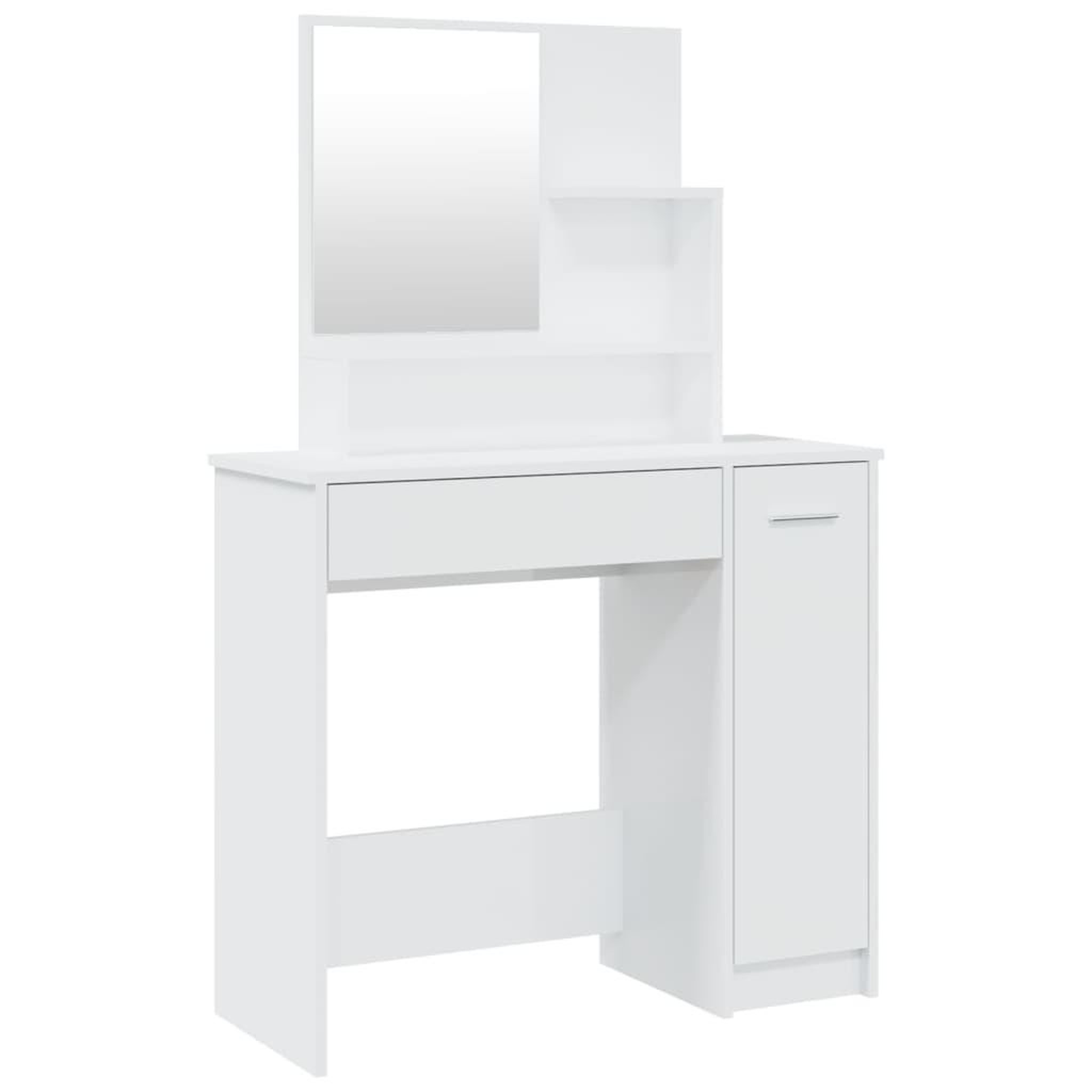 Voir la diapositive 2 : VIDAXL Coiffeuse avec miroir blanc brillant 86,5x35x136 cm