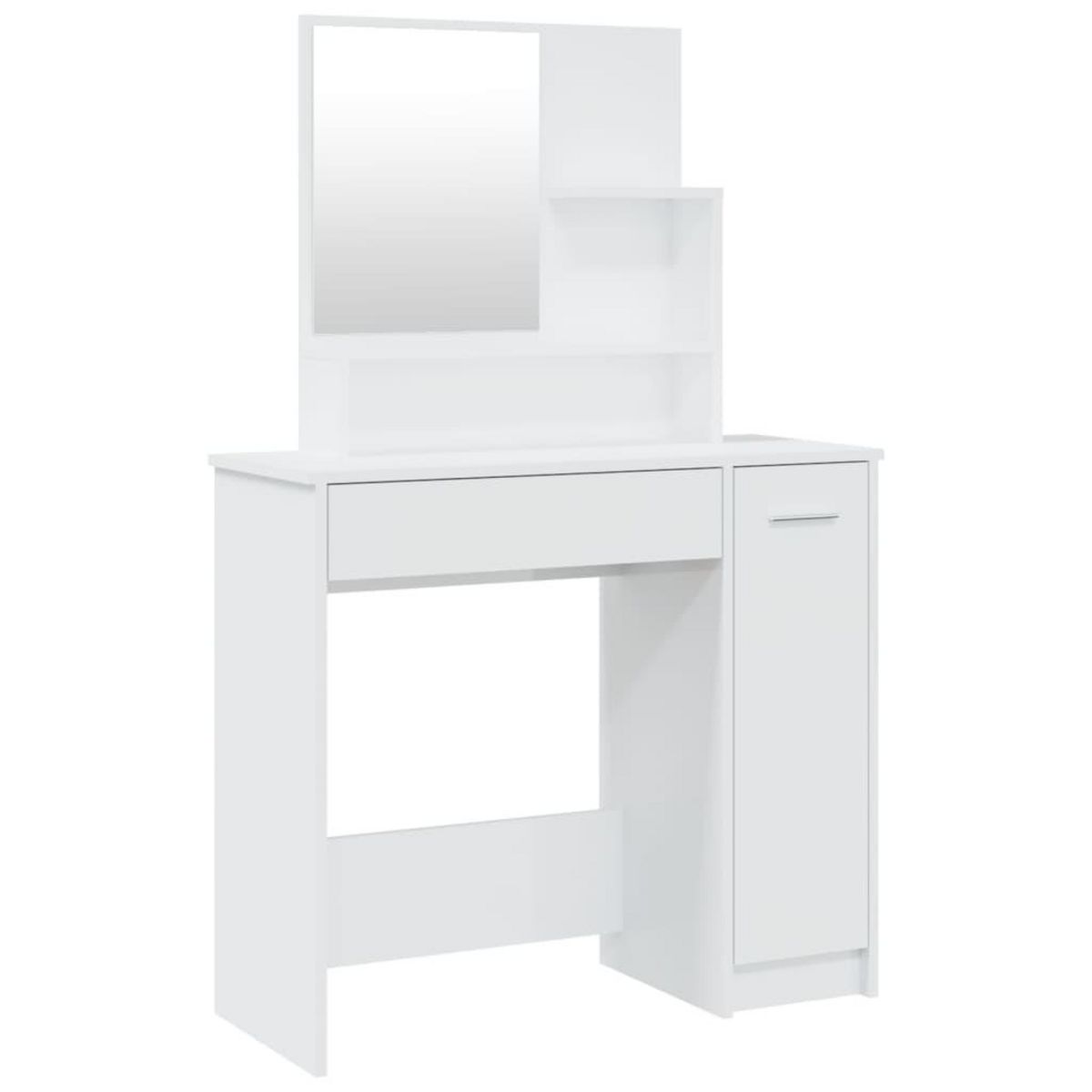 VIDAXL Coiffeuse avec miroir blanc brillant 86,5x35x136 cm