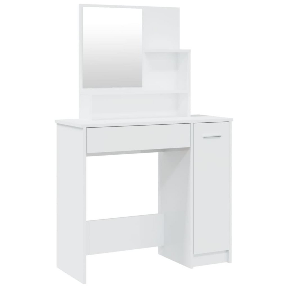 VIDAXL Coiffeuse avec miroir blanc brillant 86,5x35x136 cm
