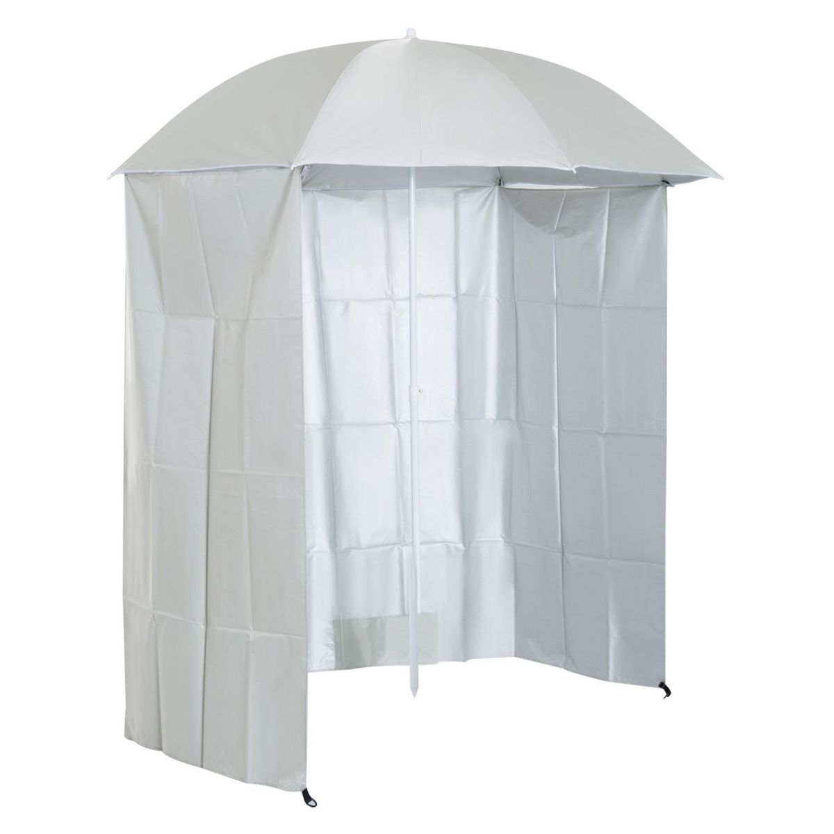 OUTSUNNY Parasol de plage Ø 2,2 x 2,2H cm protection UPF 50 + sac transport, sardines et lestage intégrés crème