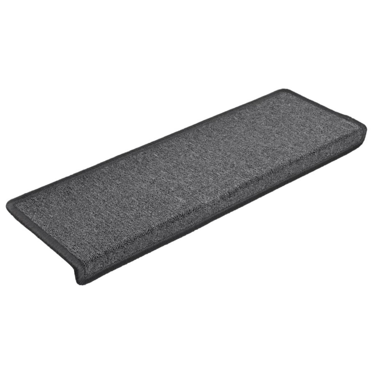 VIDAXL Tapis d'escalier 15 pcs 65x21x4 cm Gris fonce