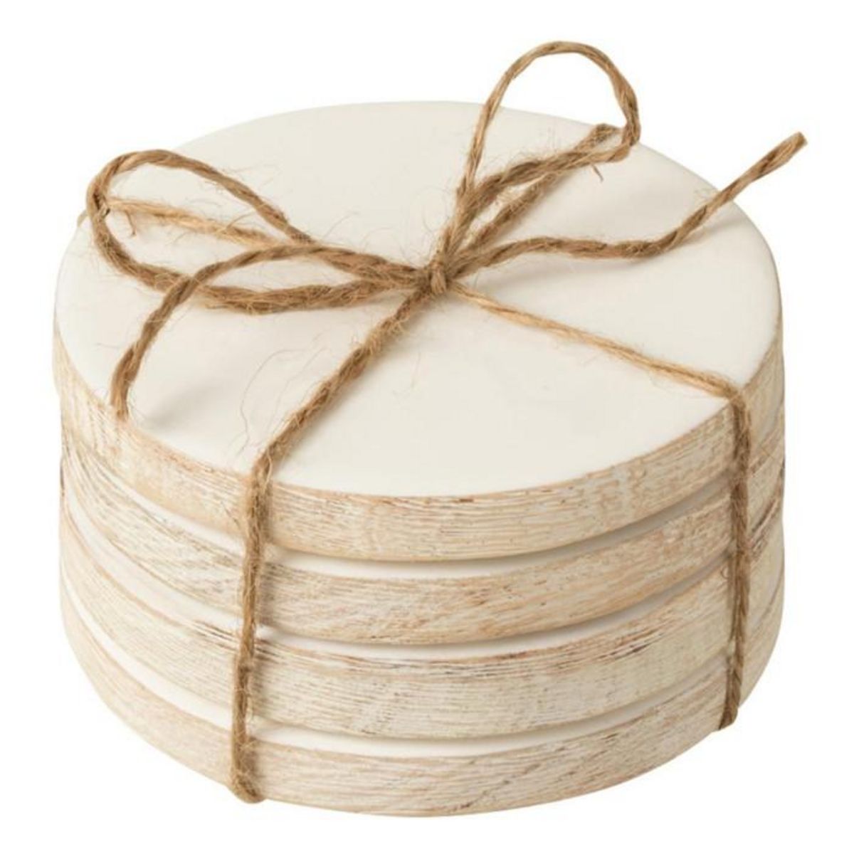 Paris Prix Lot de 4 Dessous de Verre  Manguier  10cm Blanc