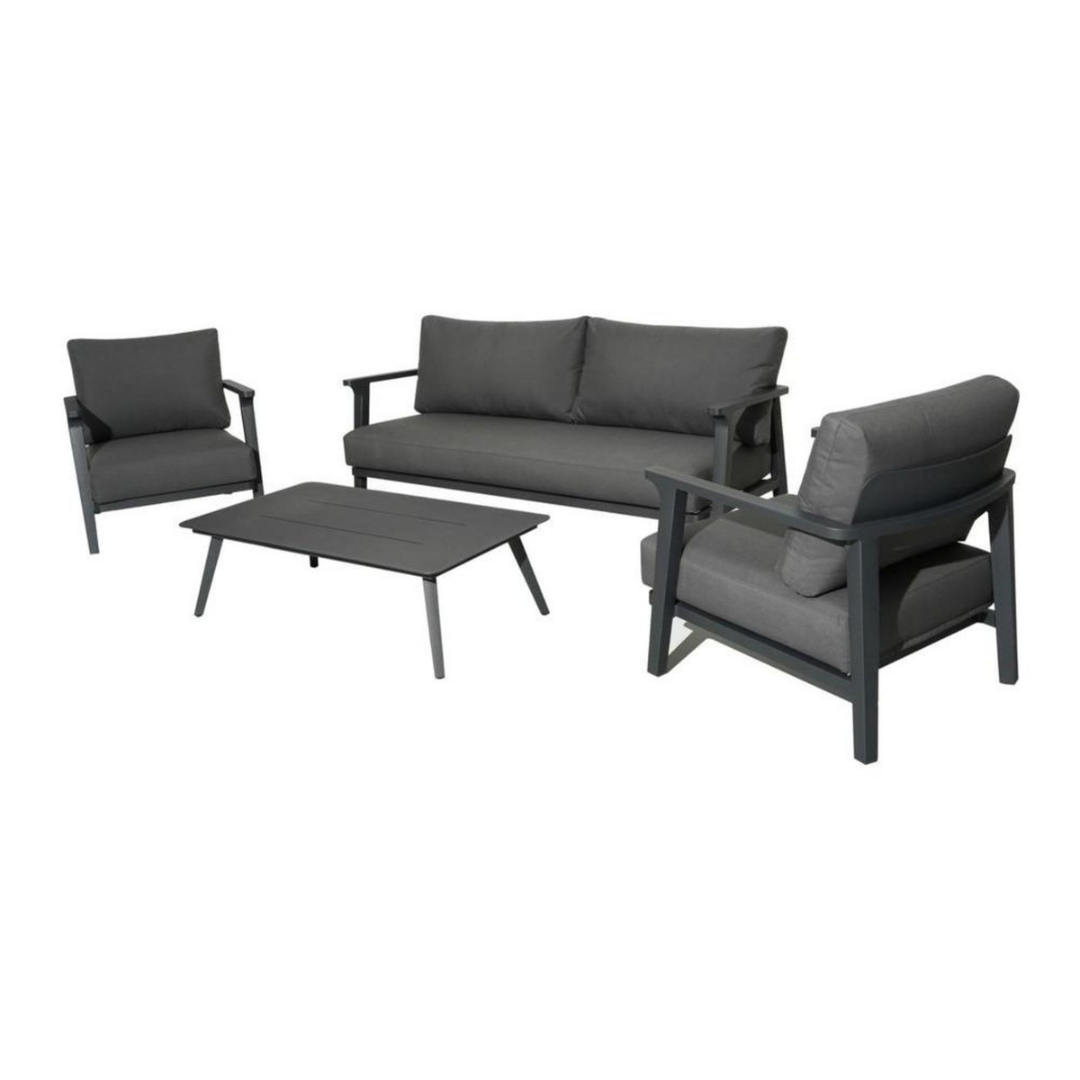 Proloisirs Salon de détente Lava alu avec coussins sunbrella - graphite (set complet)