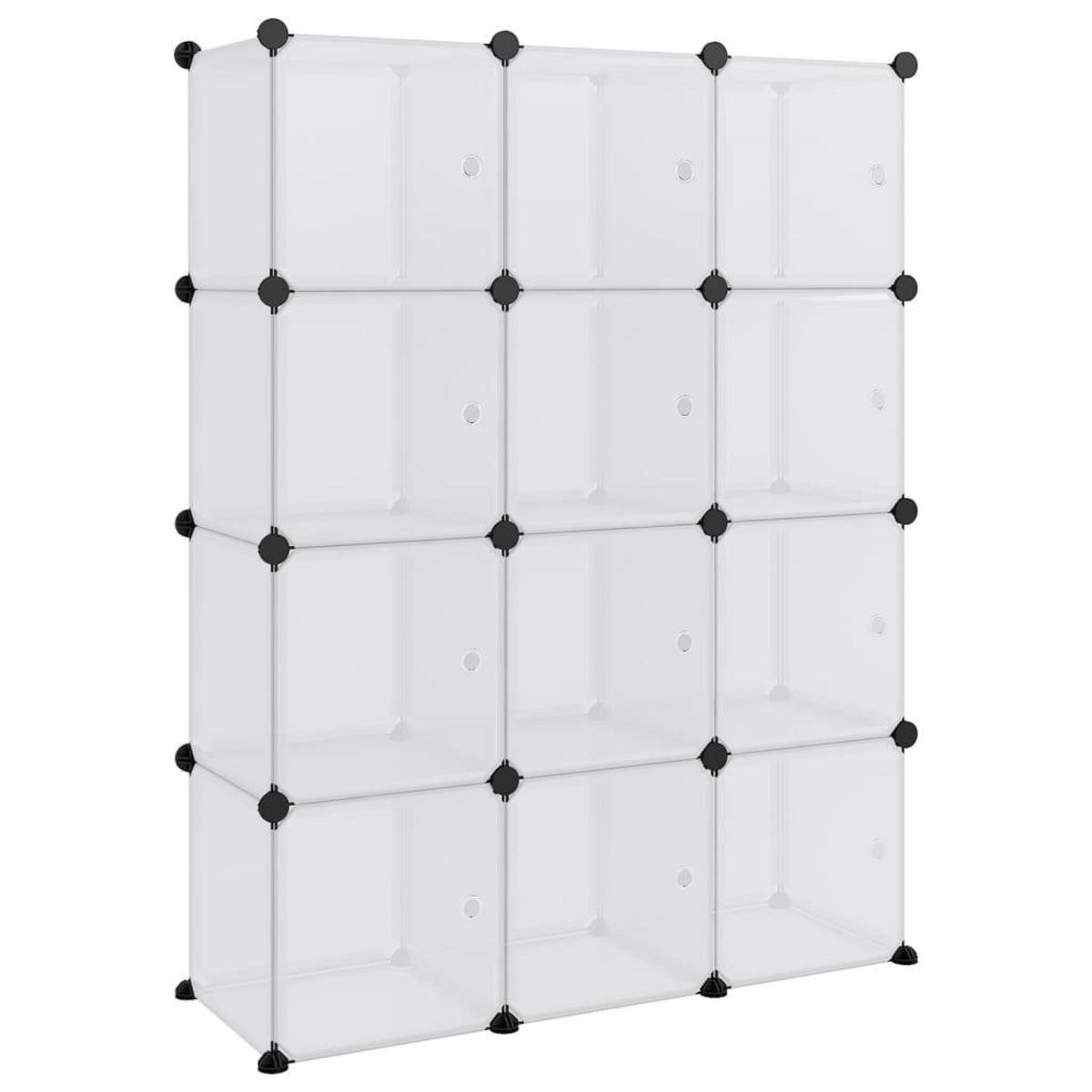 VIDAXL Cubes de rangement 12 pcs avec portes Transparent PP