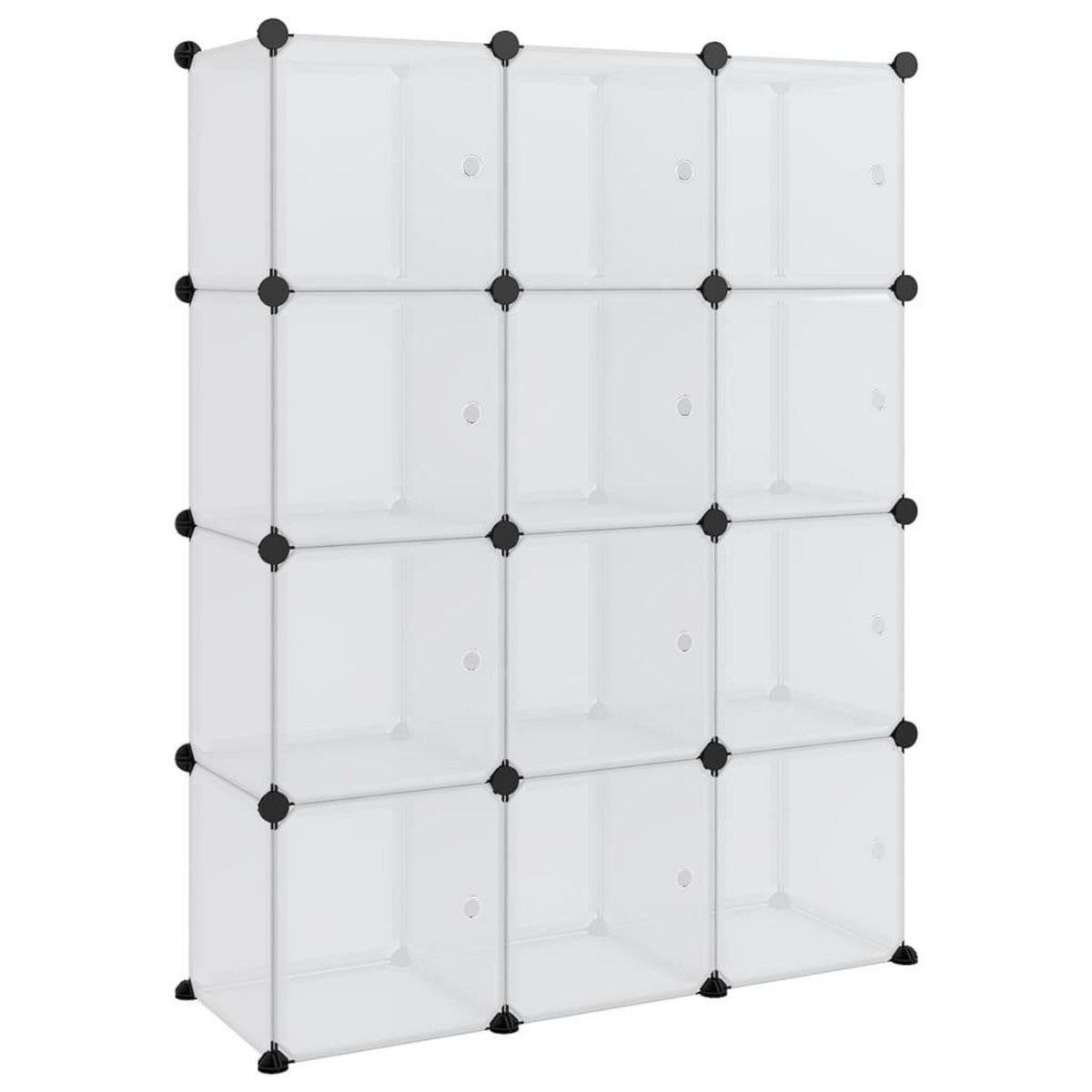 VIDAXL Cubes de rangement 12 pcs avec portes Transparent PP