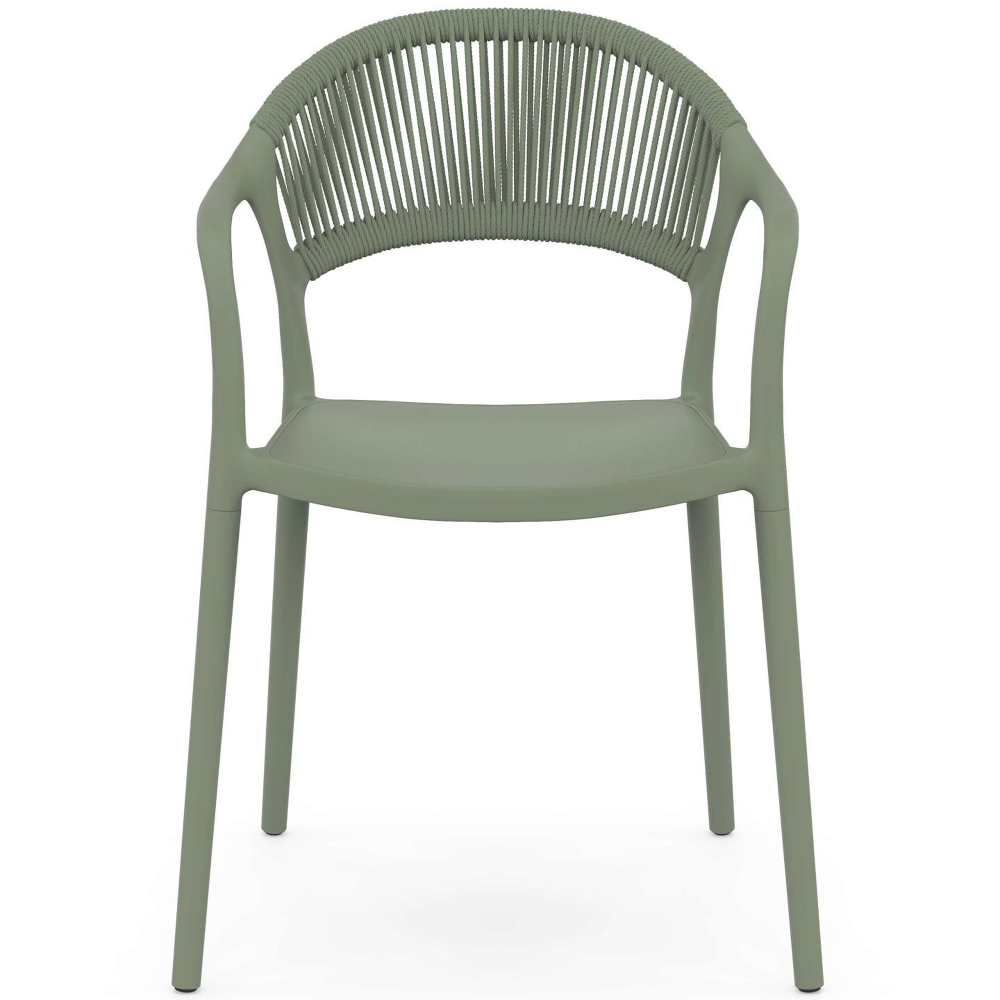 Voir la diapositive 4 : ID MARKET Lot de 4 chaises de jardin empilables odelia en polypropylène et cordage vert