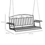 Voir la diapositive 3 : OUTSUNNY Banc suspendu 2 places balancelle de jardin en métal dim. 137L x 58l x 52H cm noir