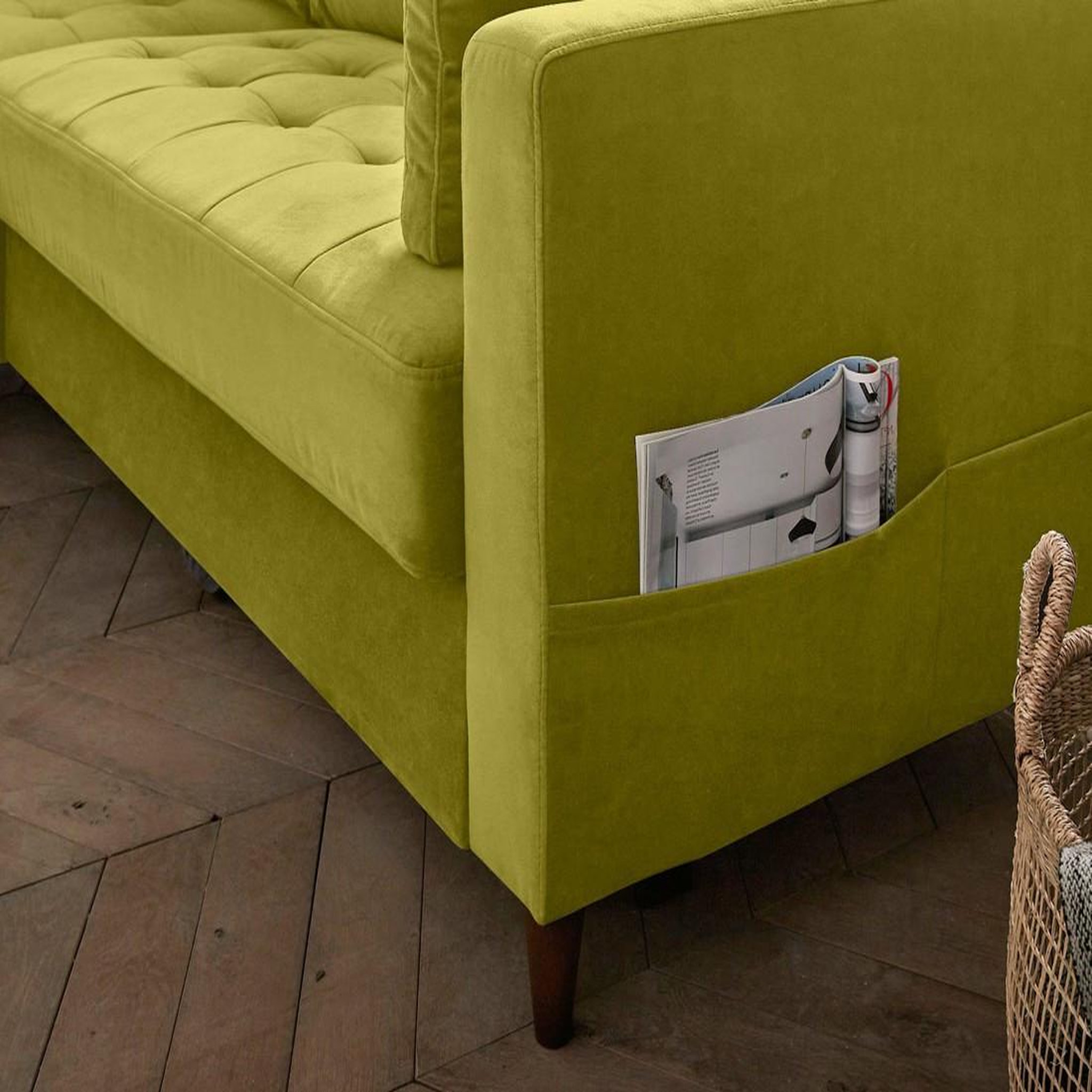 Voir la diapositive 5 : LISA DESIGN Anna - canapé d'angle gauche - 4 places - convertible avec coffre - en velours