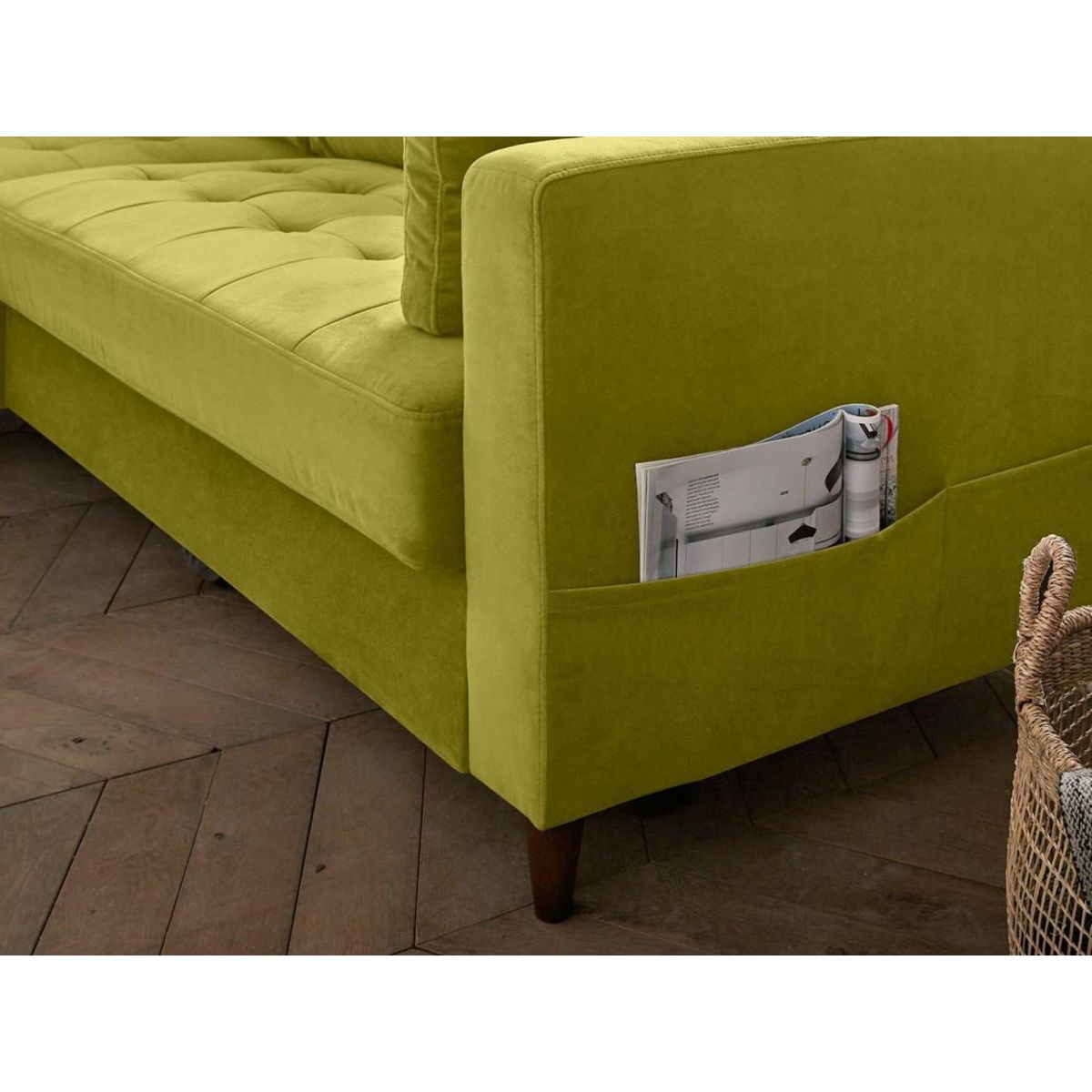 LISA DESIGN Anna - canapé d'angle gauche - 4 places - convertible avec coffre - en velours