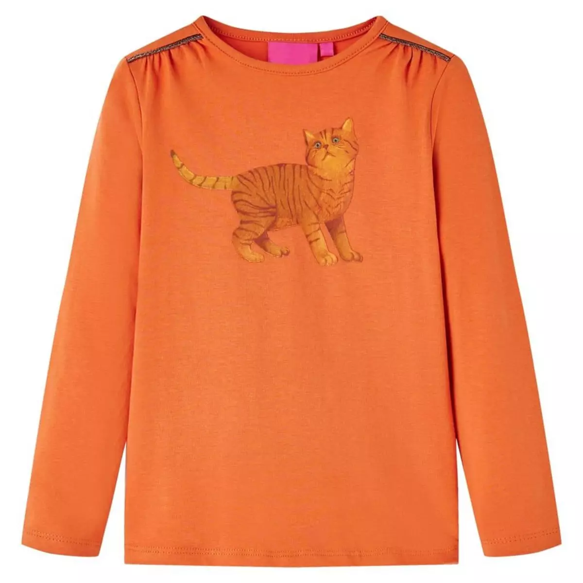 VIDAXL T-shirt enfants a manches longues orange brule 116