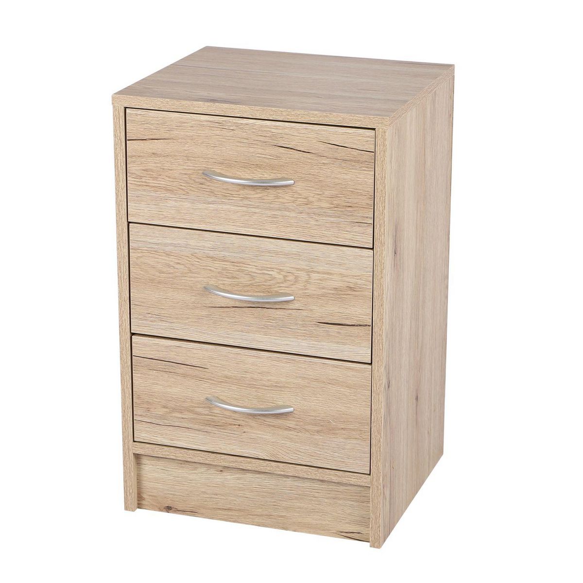 TOILINUX Meuble de rangement à 3 tiroirs Pratik - Hauteur 60 cm - Bois clair