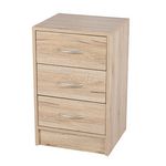 TOILINUX Meuble de rangement à 3 tiroirs Pratik - Hauteur 60 cm - Bois clair