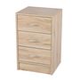 Voir la diapositive 1 : TOILINUX Meuble de rangement à 3 tiroirs Pratik - Hauteur 60 cm - Bois clair
