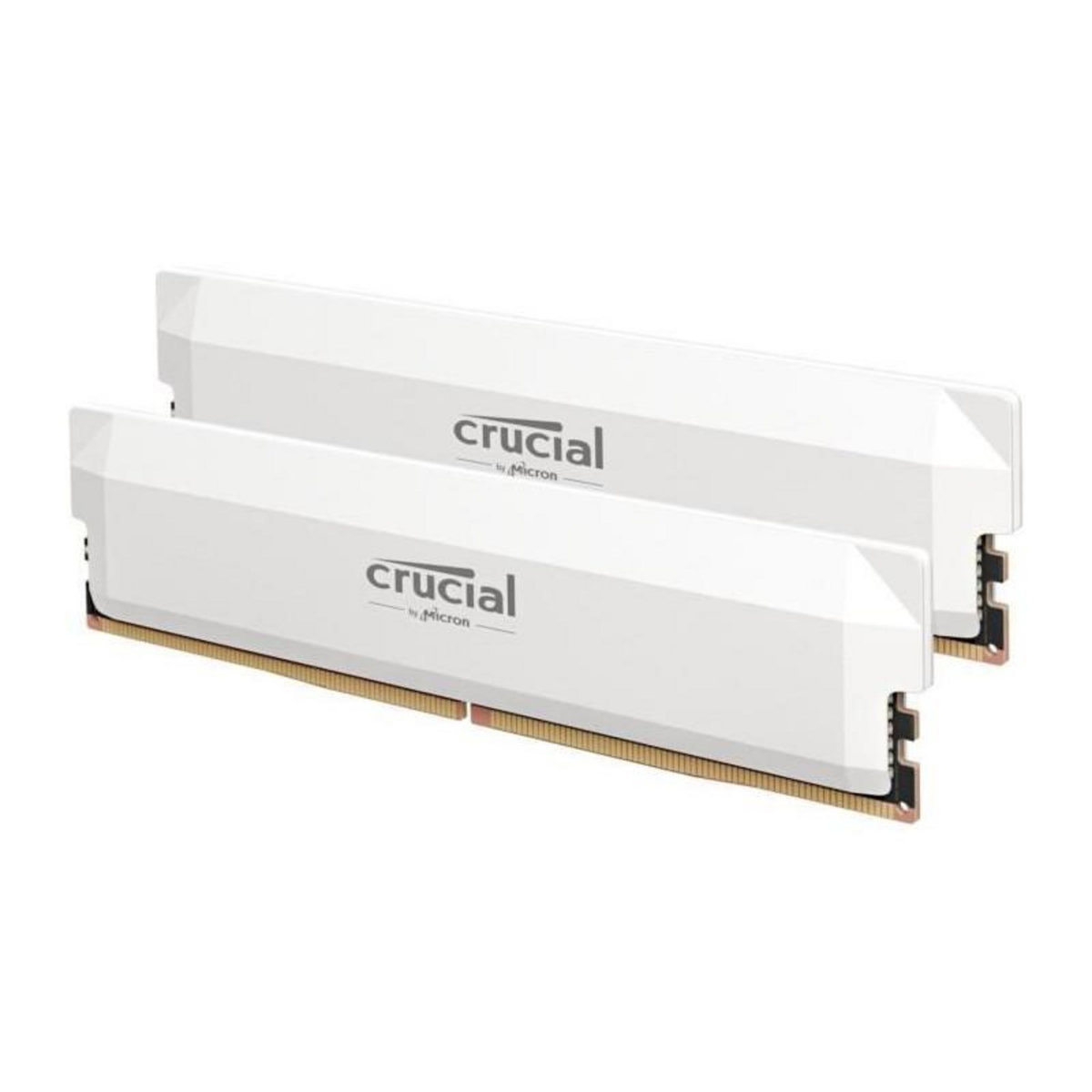 Crucial CRUCIAL Mémoire RAM DDR5 PRO - Overclocking Edition - Kit 64GB (2 x 32GO) - 6000 MT/s - CL40 - UDIMM - Blanc