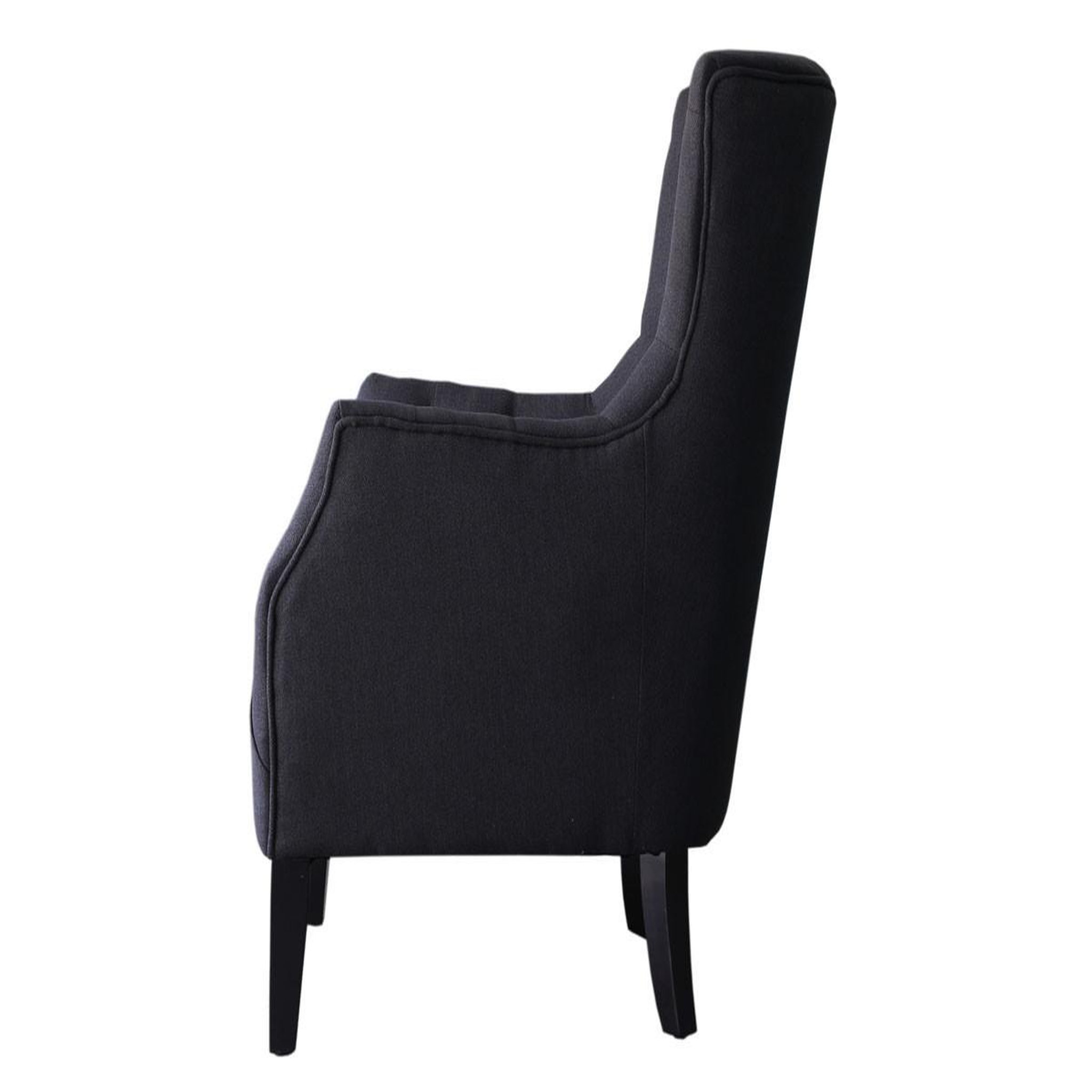 Voir la diapositive 3 : Habitat et Jardin Fauteuil scandinave tissu  duchesse  - 76 x 83 x 100,5 cm - noir