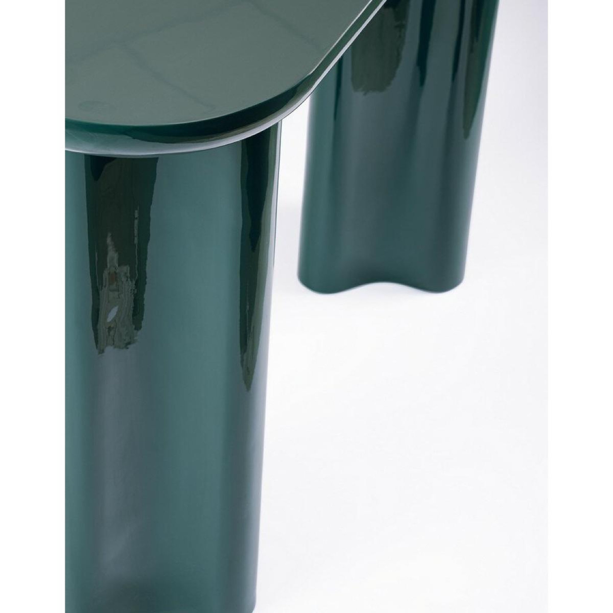Voir la diapositive 4 : JLC KREATION Console design laquée bleu emeraude 120cm emeralda