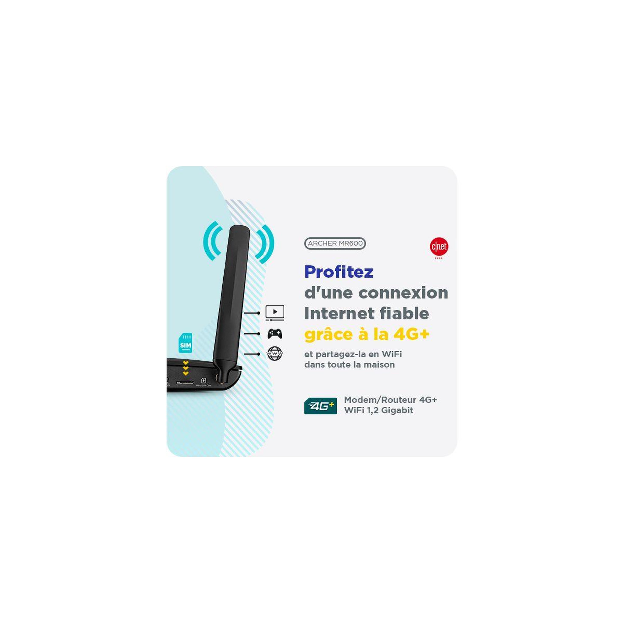 Voir la diapositive 4 : TP-LINK Routeur wifi archer mr600 4g+ cat.6 wifi 5 (ac1200)