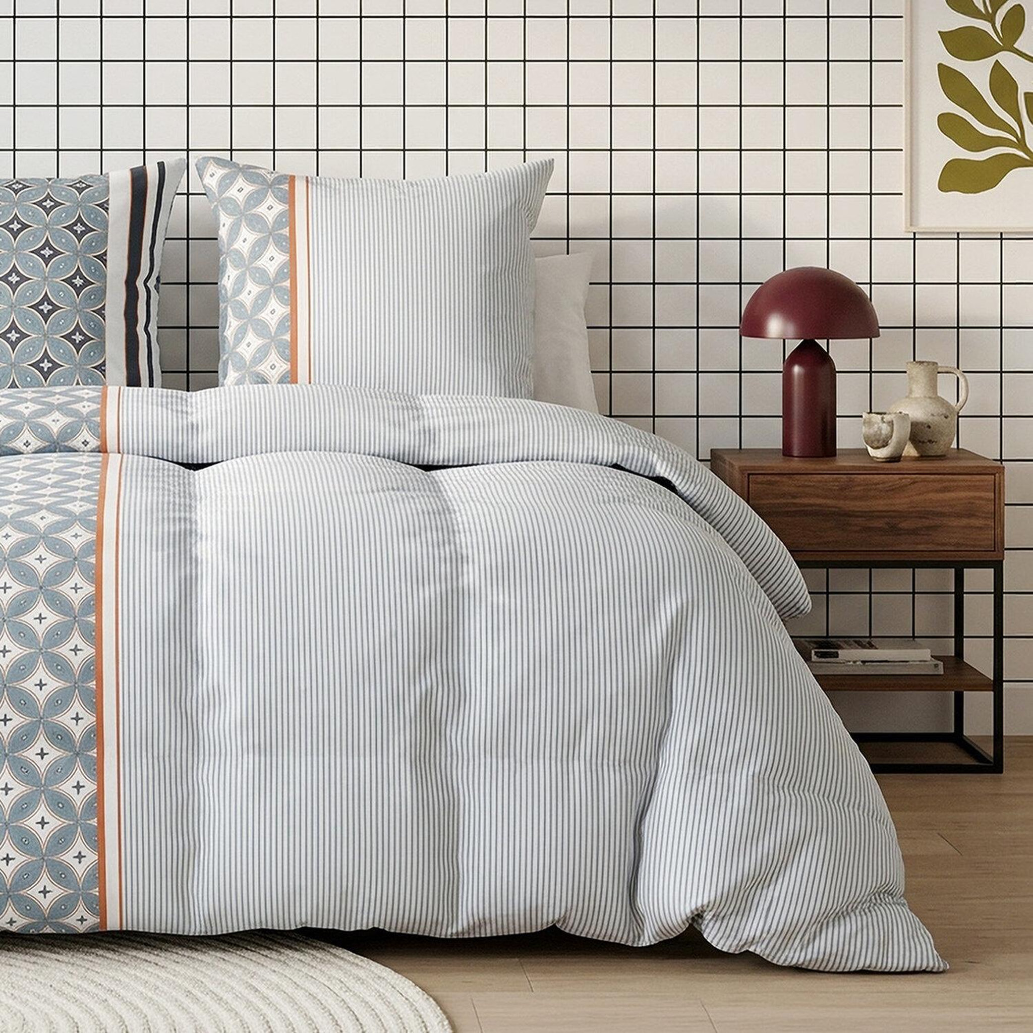Voir la diapositive 2 : ATELIER DU COTON Parure housse de couette en coton 57 fils arabia
