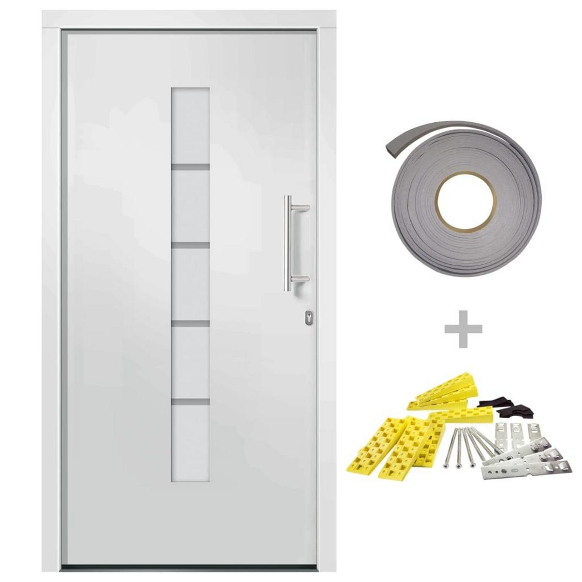VIDAXL Porte d'entree Aluminium et PVC Blanc 100x210 cm