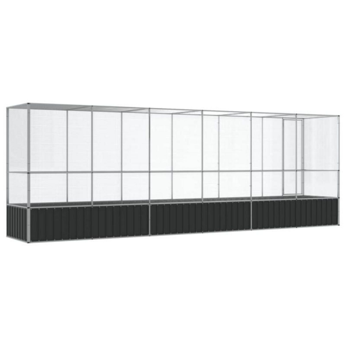 VIDAXL Volière avec extension argenté 626,5x107x212 cm acier