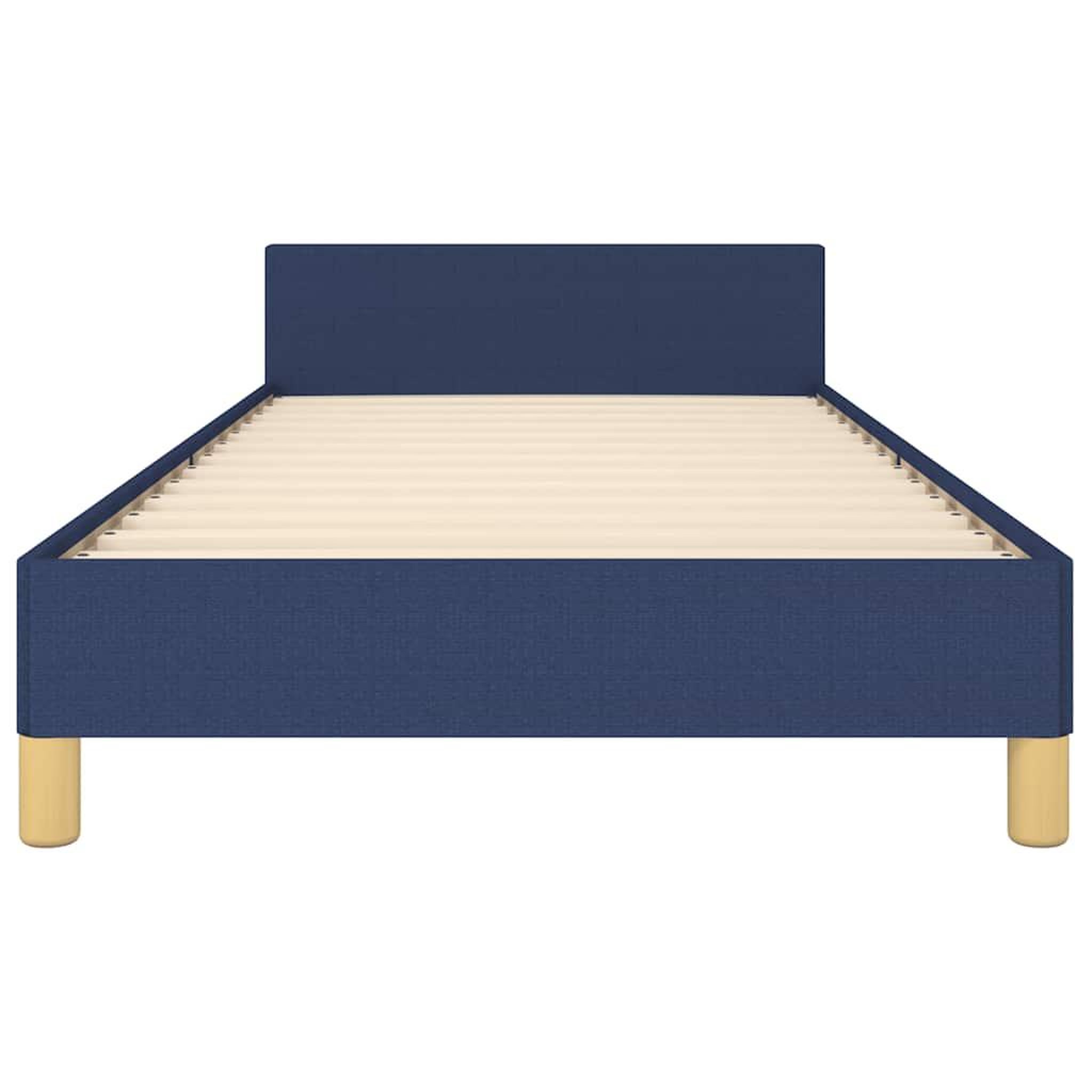 Voir la diapositive 5 : VIDAXL Cadre de lit avec tete de lit sans matelas bleu 100x200cm tissu