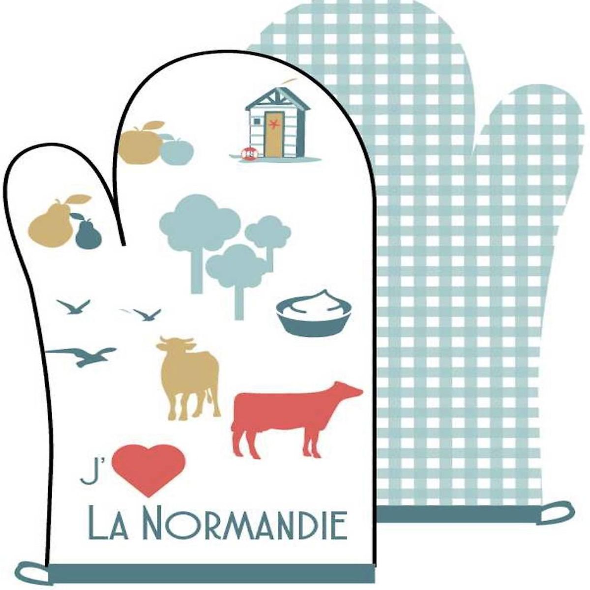 Les Ateliers du Linge Lot gant et manique 100% coton 185gsm cap normand