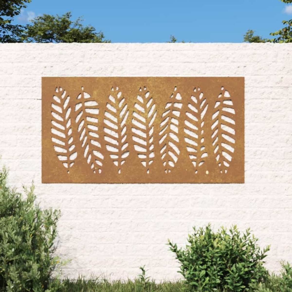 VIDAXL Decoration murale jardin 105x55 cm acier corten design feuille