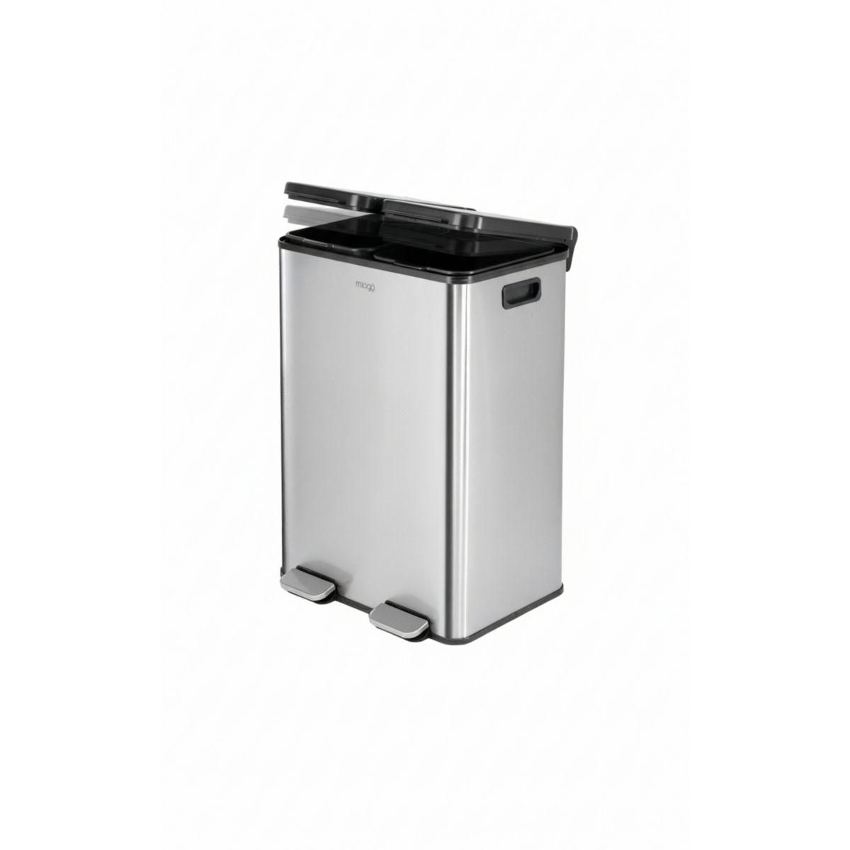 MIOGO Poubelle tri sélectif Tri selectif 60L inox