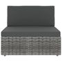 Voir la diapositive 3 : VIDAXL Salon de jardin 9 pcs avec coussins Gris Resine tressee