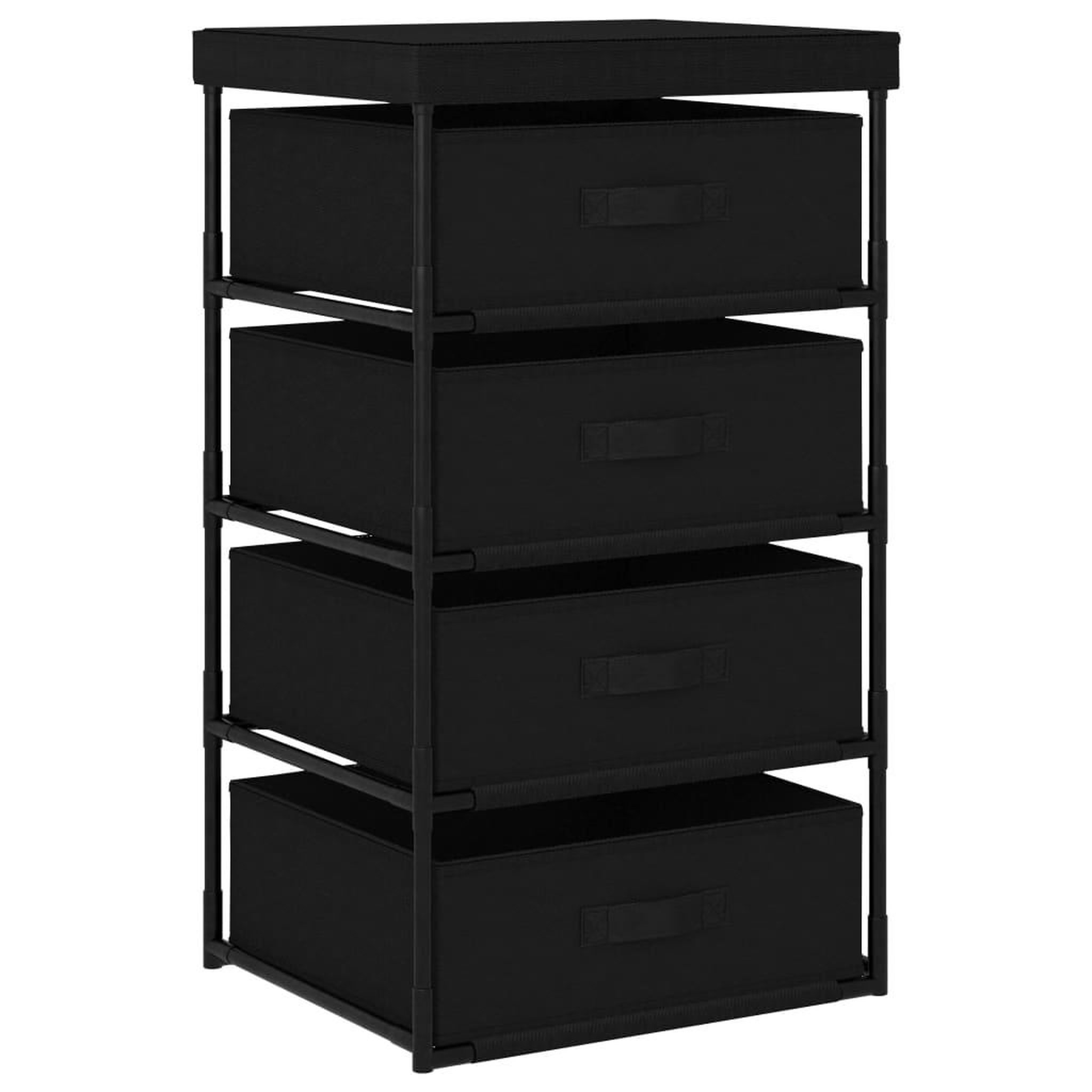 Voir la diapositive 1 : VIDAXL Etagere de rangement avec 4 paniers en tissu Acier Noir