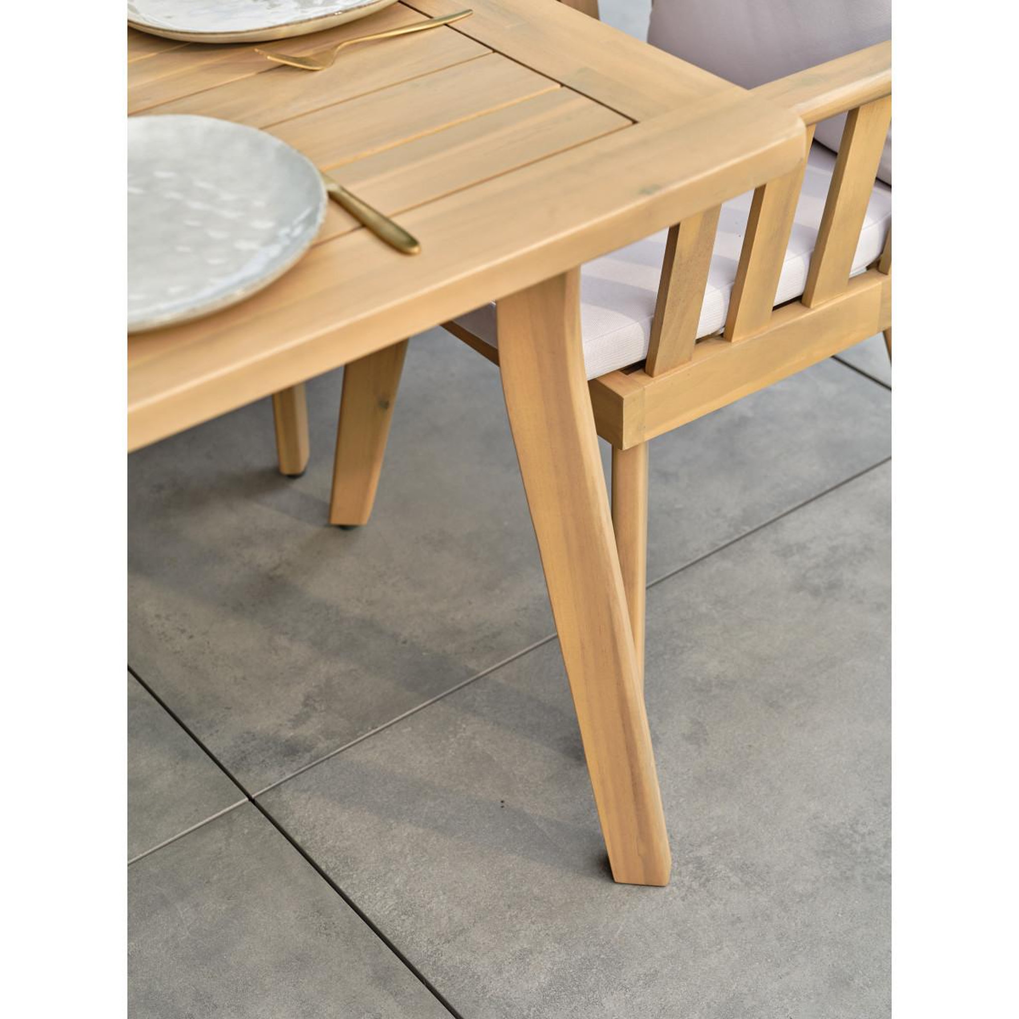 Voir la diapositive 5 : Paris Prix Ensemble Table de Jardin & 8 Fauteuils  Liso  220cm Marron