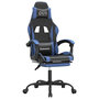 Voir la diapositive 2 : VIDAXL Chaise de jeu pivotante et repose-pied Noir et bleu Similicuir