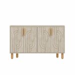 CONCEPT USINE Buffet à 4 portes effet travertin nervuré 120x73cm RODY