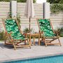 Voir la diapositive 3 : VIDAXL Chaise pliable plage motif de feuilles bois d'eucalyptus/tissu