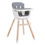 Voir la diapositive 2 : BEBELISSIMO BEBELISSIMO - Chaise Haute bébé - Évolutive - Réglable - en Bois - 2 en 1 – 6 mois jusqu'à 5 ans - gris