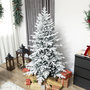 Voir la diapositive 2 : HOMCOM Sapin de Noël artificiel enneigé H.180cm 1815 branches grand réalisme support métal pliable vert blanc