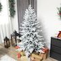 Voir la diapositive 2 : HOMCOM Sapin de Noël artificiel enneigé H.180cm 1815 branches grand réalisme support métal pliable vert blanc