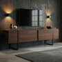 Voir la diapositive 2 : Habitat et Jardin Meuble TV en bois  Onera  - 180 x 30 x 50 cm - Noyer / Noir