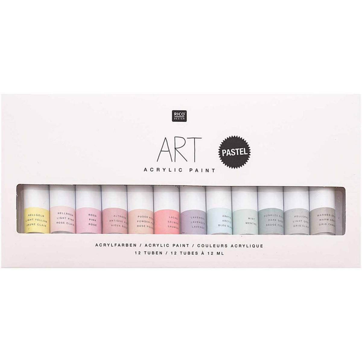 RICO DESIGN Peinture Art Acrylic Set Pastel - 12x