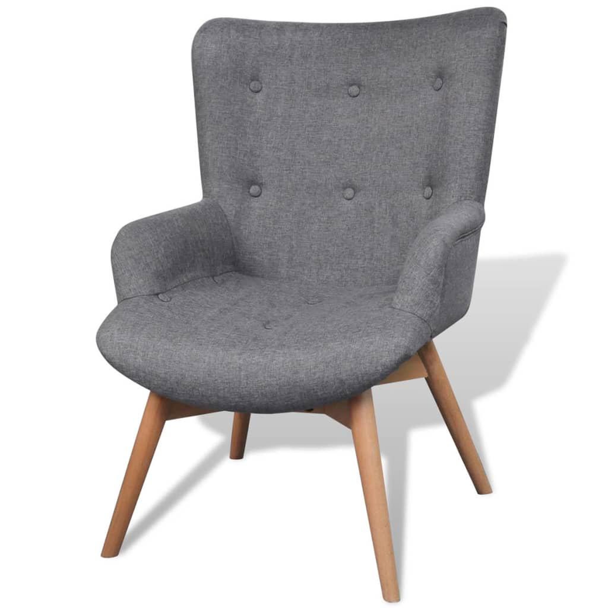 Voir la diapositive 2 : VIDAXL Fauteuil avec repose-pied gris tissu