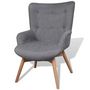 Voir la diapositive 2 : VIDAXL Fauteuil avec repose-pied gris tissu